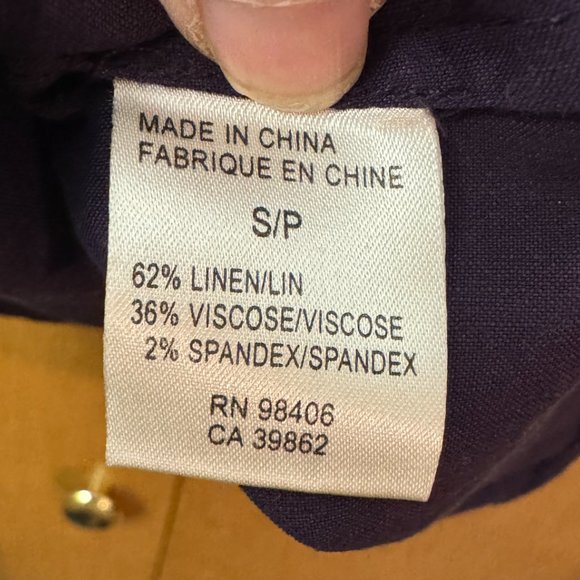 Theory Dark Purple Camisole SZ Small Lightweight Linen Fitted Adjustable Violet - Picture 6 of 6